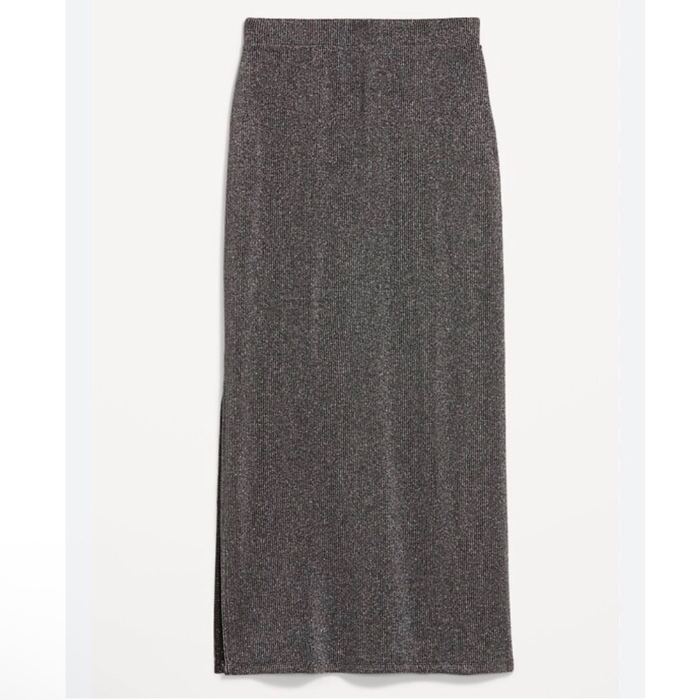 NWT Old Navy High-Waisted Rib-Knit Shine Maxi Skirt sz Medium